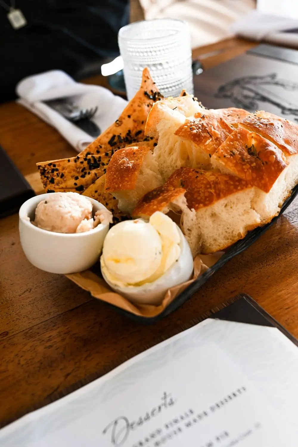 House bread board with whipped butter