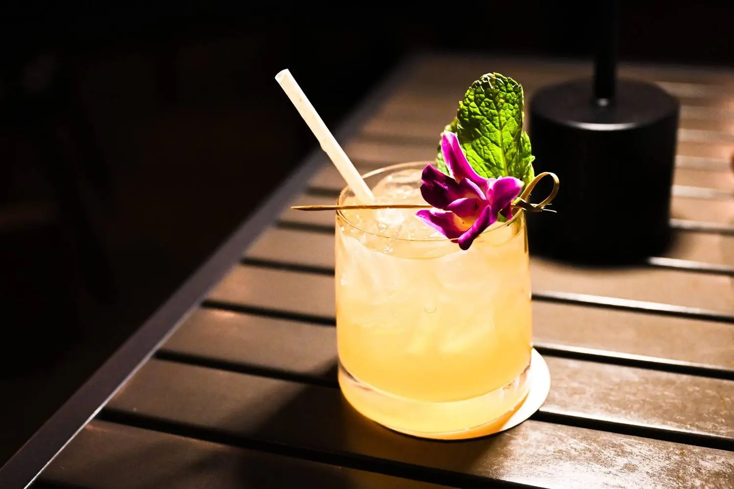 A cocktail in the late afternoon light