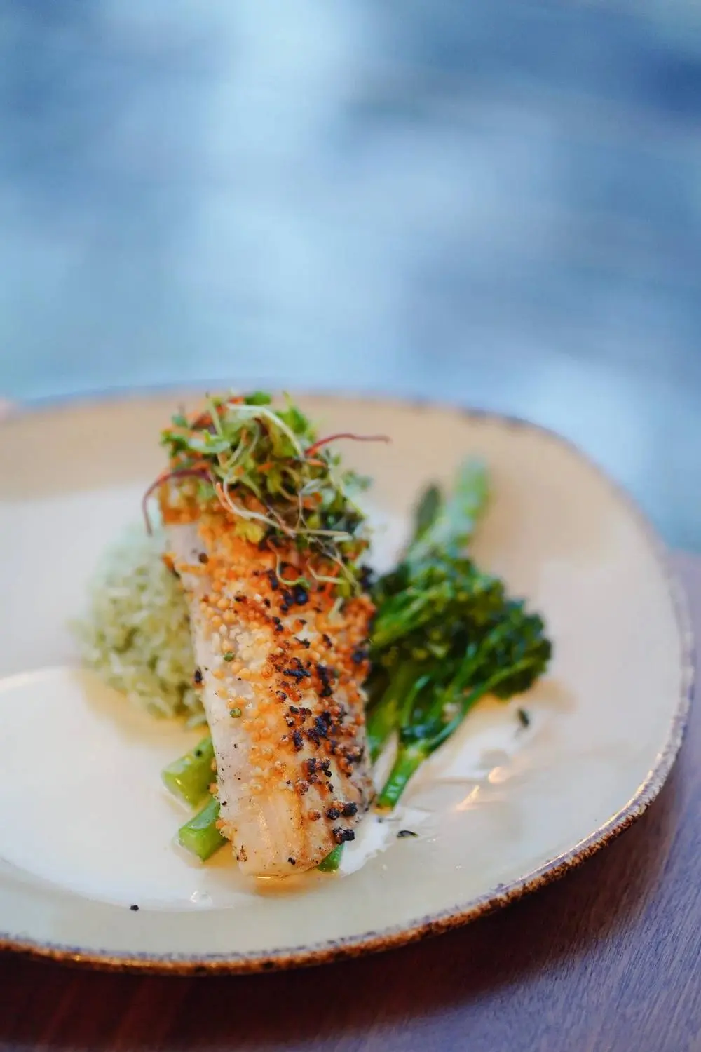 Seared catch of the day with greens