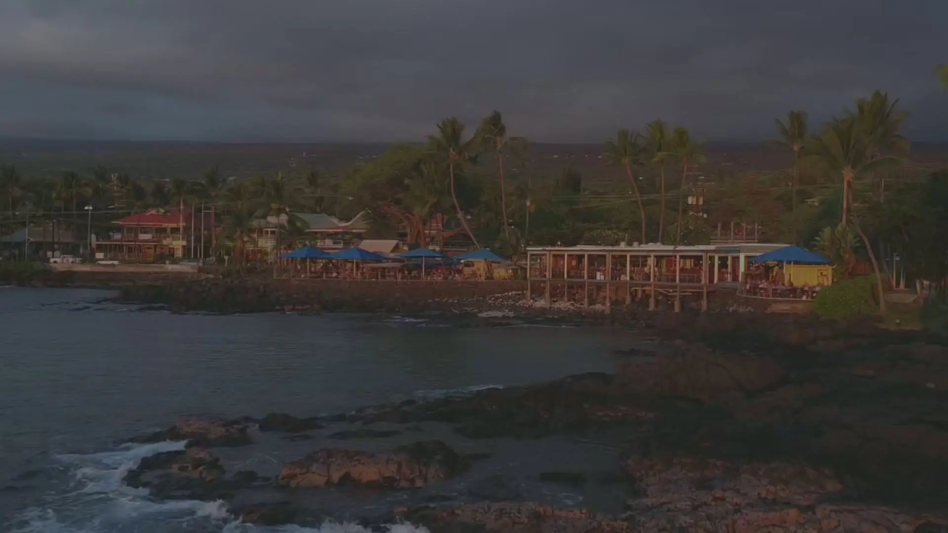Huggo's oceanfront dining room overlooking Kailua Bay