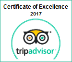 Trip Advisor 2017 certificate of excellence